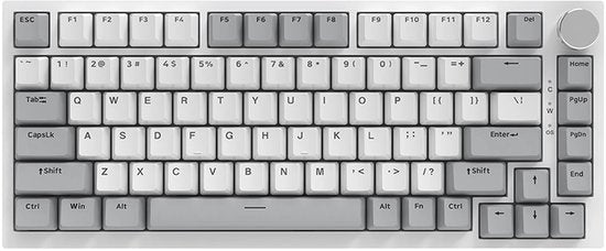 Ajazz AK820 - Mechanisch Gaming Toetsenbord 75% - Backlight - Hot-Swappable - Grijs/Wit