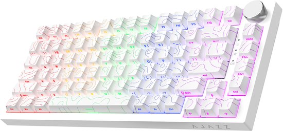 Ajazz AK820 – Mechanisch Toetsenbord 75% - 82 Keys - Hot Swap - USB-C - Contourlijn wit