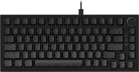 Ajazz AK820 – Mechanisch Toetsenbord 75% – Bedraad USB-C Gaming Keyboard – Hot Swap – Compact QWERTY – 82 Keys – Contourlijn zwart
