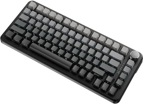 Ajazz AK820 MAX mechanisch toetsenbord 75% – Draadloos Tri-Mode – Hot Swap – 82 toetsen – Grijs