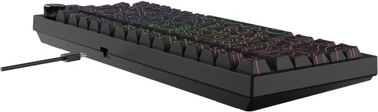 Ajazz AK820 – Mechanisch Toetsenbord 75% – Bedraad USB-C Gaming Keyboard – Hot Swap – Compact QWERTY – 82 Keys – Contourlijn zwart