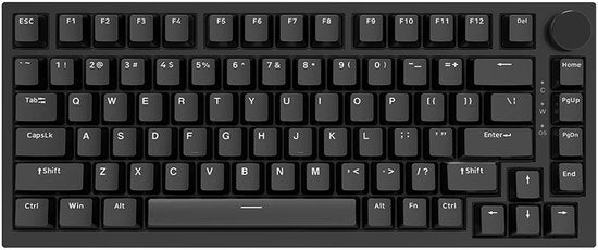 Ajazz AK820 – Mechanisch Toetsenbord 75% – Bedraad USB-C Gaming Keyboard – Hot Swap – Compact QWERTY – 82 Keys – Zwart