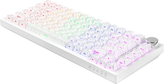 Ajazz AK820 – Mechanisch Toetsenbord 75% - 82 Keys - Hot Swap - USB-C - Contourlijn wit
