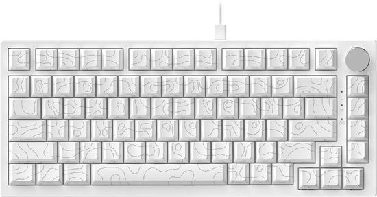 Ajazz AK820 – Mechanisch Toetsenbord 75% - 82 Keys - Hot Swap - USB-C - Contourlijn wit