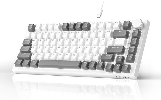 Ajazz AK820 - Mechanisch Gaming Toetsenbord 75% - Backlight - Hot-Swappable - Grijs/Wit