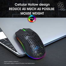 HXSJ T66 Draadloze Gaming Muis Zwart – RGB, Oplaadbaar, 3600 DPI, 6 Knoppen
