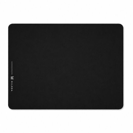Milora Glazen Gaming Muismat – 45 x 40 cm – Anti-Slip – Smooth Surface – Zwart