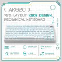 Ajazz AK820 – Mechanisch Toetsenbord 75% Bedraad USB-C - Hot Swap - 82 Keys - Wit