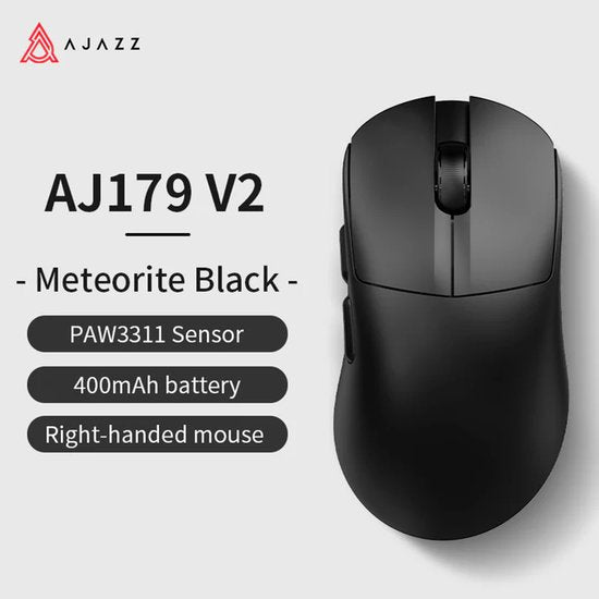 AJAZZ AJ179 V2 Draadloze Gaming Muis – 12000 DPI PAW3311 – Bluetooth, 2.4G & USB-C – Zwart