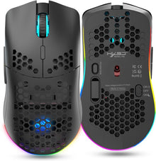 HXSJ T66 Draadloze Gaming Muis Zwart – RGB, Oplaadbaar, 3600 DPI, 6 Knoppen