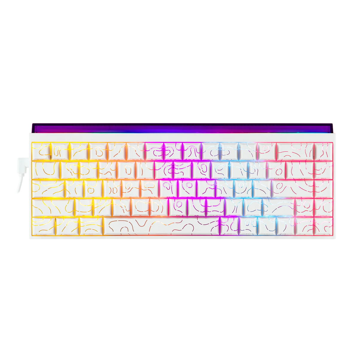 AJAZZ NK68 V2 mechanisch gaming toetsenbord — 65% Compact, RGB, Hot-Swappable, USB-C — Wit Ribbon Design