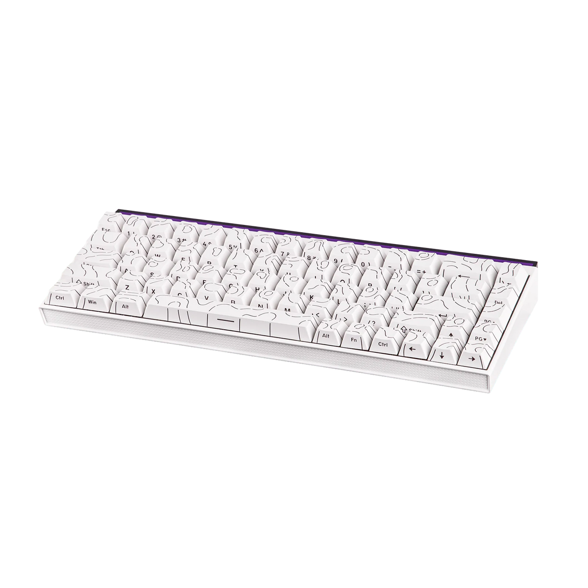 AJAZZ NK68 V2 mechanisch gaming toetsenbord — 65% Compact, RGB, Hot-Swappable, USB-C — Wit Ribbon Design
