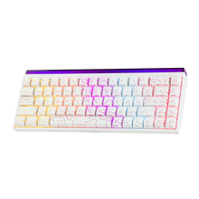 AJAZZ NK68 V2 mechanisch gaming toetsenbord — 65% Compact, RGB, Hot-Swappable, USB-C — Wit Ribbon Design